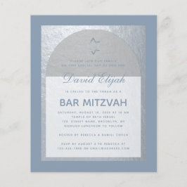 Convite de orçamento de Bar Mitzvah em azul empoei