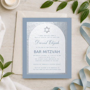 Convite de orçamento de Bar Mitzvah em azul empoei