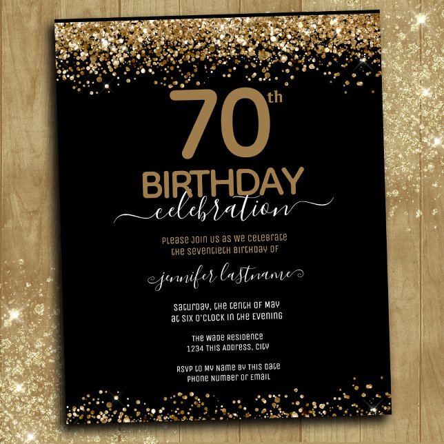Convite de Orçamento de Festa de aniversário 70 (Criador carregado)