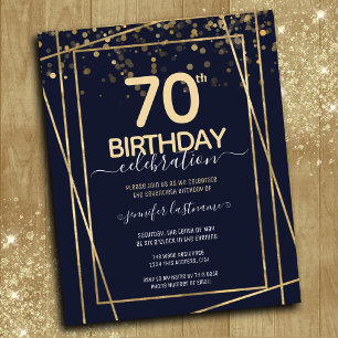 Convite de Orçamento de Festa de aniversário de 70