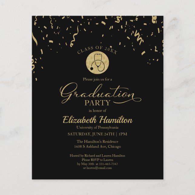 Convite de Orçamento de Festa de Formando Escolar  (Frente)