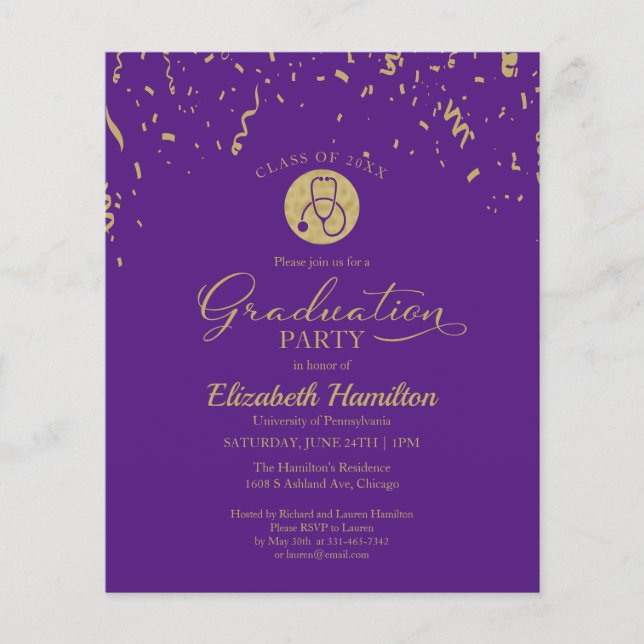 Convite de Orçamento de Festa de Formando Escolar  (Frente)