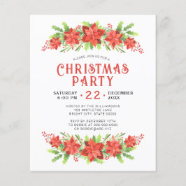 Convite de Orçamento de Festa de Natal Holly para 