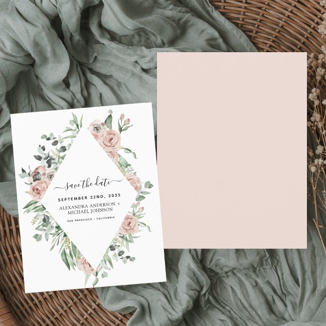 Convite de orçamento dusty pink floral para salvar (Criador carregado)