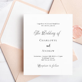 Convite de orçamento formal clássico de casamento