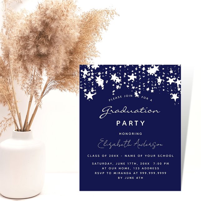 Convite de orçamento para festa de formatura azul  (Criador carregado)