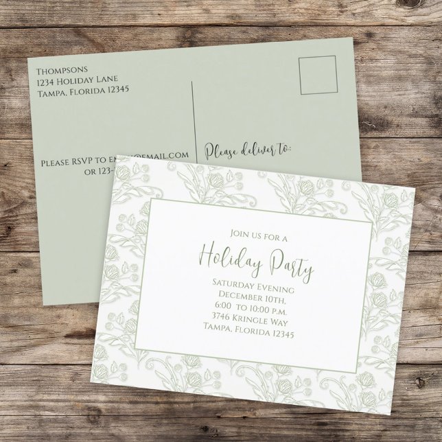 Convite de Orçamento Verde Elegante para Férias de (Criador carregado)