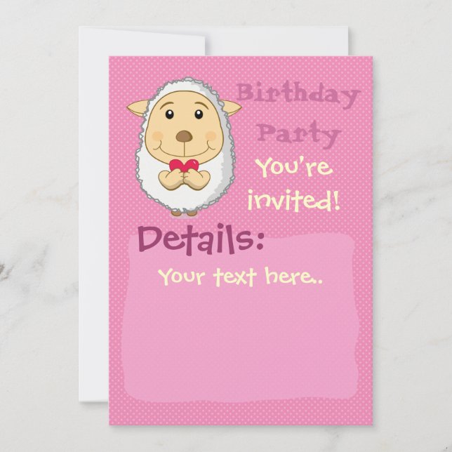 Convite de Ovelha Rosa (Frente)