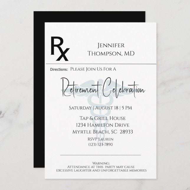 Convite de Pad de Receita Médica (Frente/Verso)