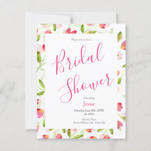 Convite de Padrão Floral em Aquarela