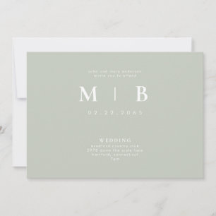Convite de Pais Monograma Sage Elegante e Simples