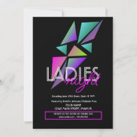 Convite de Panfleto Fractal do Bar Ladies Night Cl
