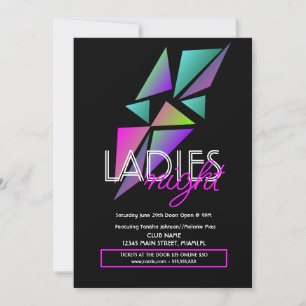 Convite de Panfleto Fractal do Bar Ladies Night Cl