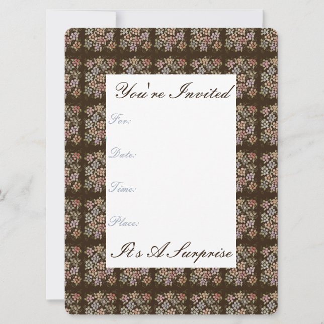 Convite de papel florido de chocolate bonito (Frente)