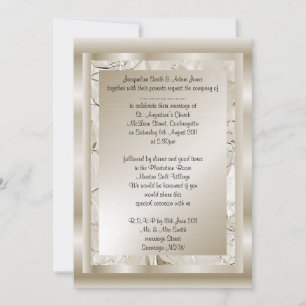 Convite de papelaria de casamento metálico bronze