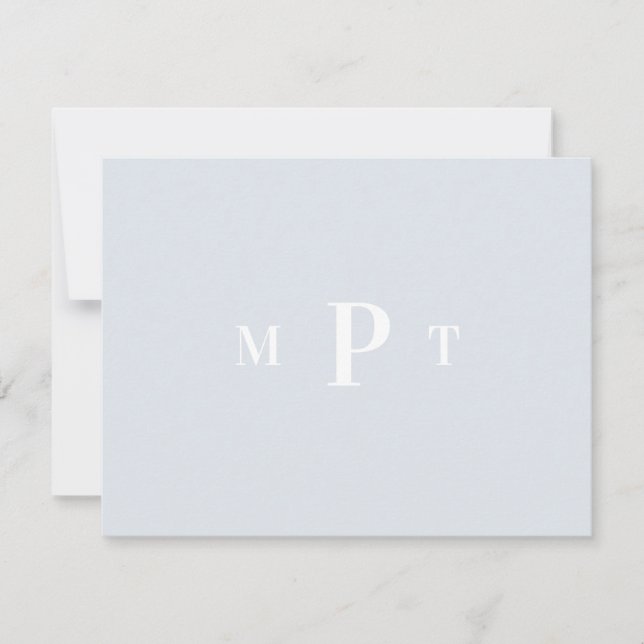 Convite de Papelaria Pessoal com Monograma Elegant (Frente)