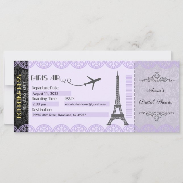 Convite de Paris, Convite Tema Paris (Frente)
