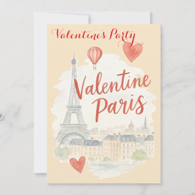 Convite de Paris no Dia dos Namorados com Torre Ei (Frente)