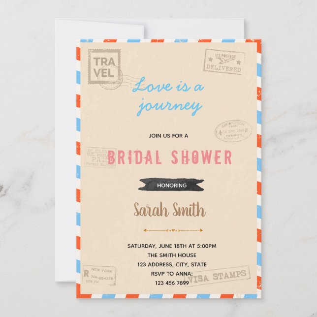 Convite de participante de tema de Viagens vintage (Frente)