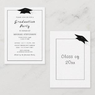 Convite de Partida de Formatura Preto e Branco Orç