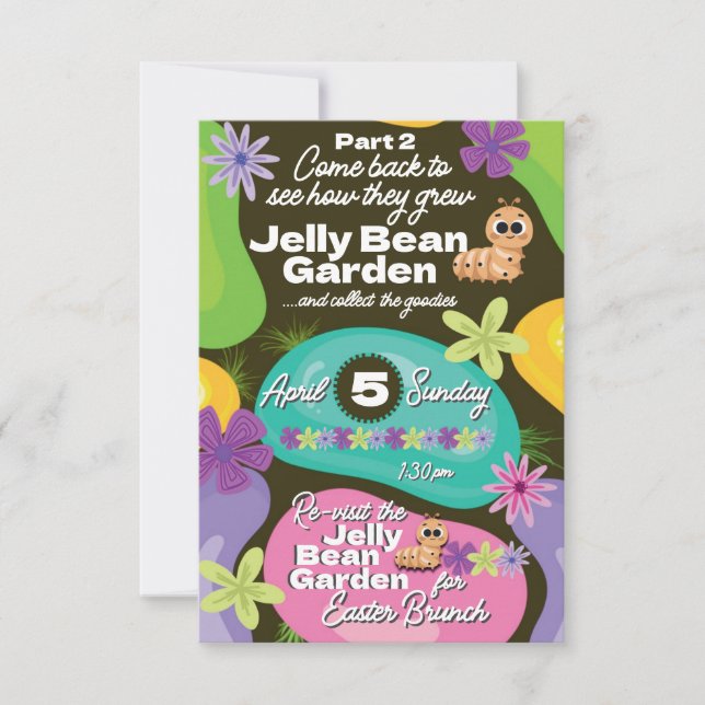 Convite de Páscoa Jardim de Feijão Jelly Parte 2 (Frente)