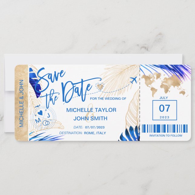 Convite de Passage de Embarque Mapa Mundial Praia  (Frente)