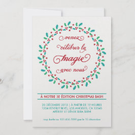 Convite de passagem de férias de guirlande de gui