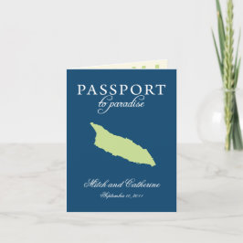 Convite de Passaporte de Casamento Azul e Verde Ar