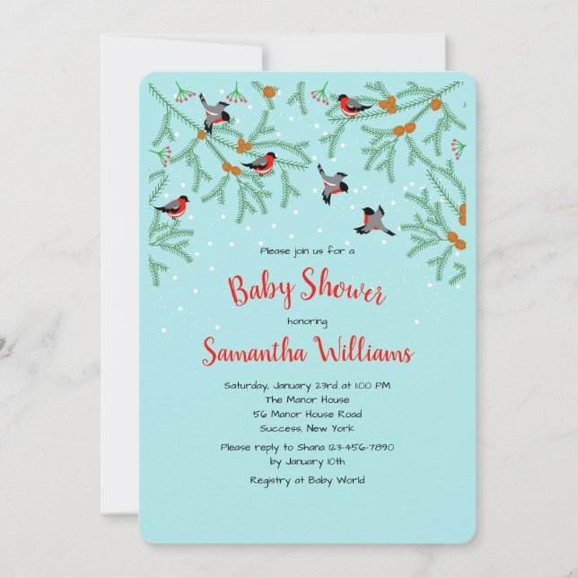 Convite de Pássaros de Inverno (Frente)