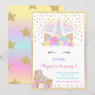 Convite de Patinação sobre Rodas de Unicórnio, Uni