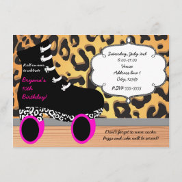 Convite de Patins de Roda Leopardo Guepardo Patina