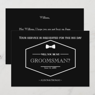 Convite de Pedido de Padrinho de Casamento Carta d