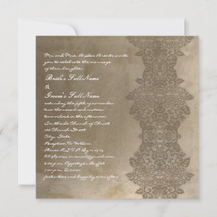 Convite de pedra do casamento tema damasco do