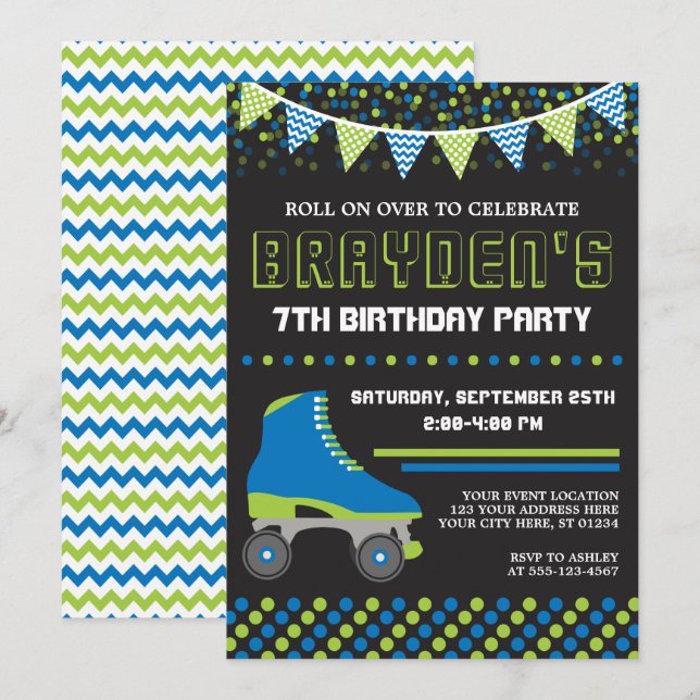 Convite de Pele de Rolagem| Aniversário do Skate (Frente/Verso)