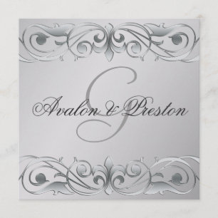 Convite de Pergaminho de Metal Prata da Grã-Duques