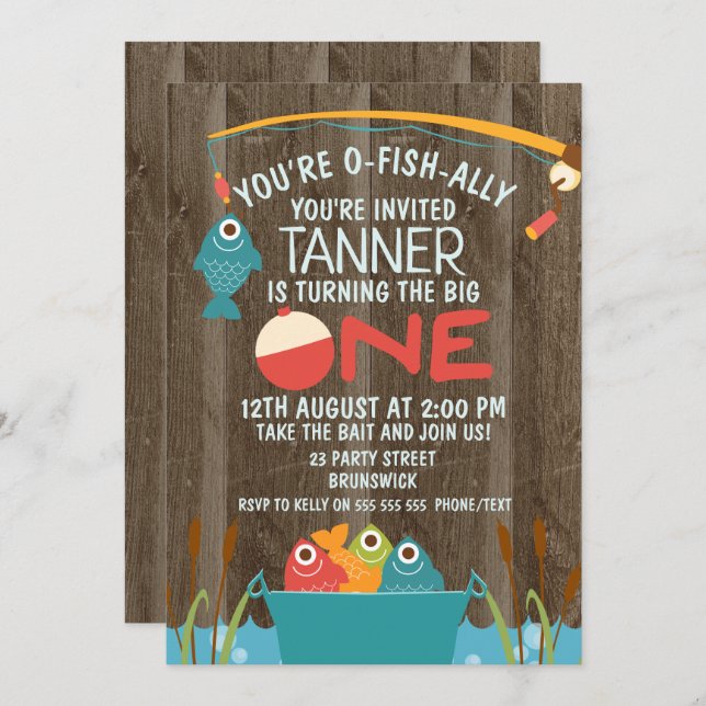convite de pesca do primeiro aniversario do (Frente/Verso)