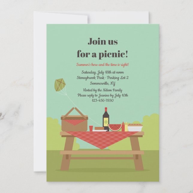 Convite de Picnic Vintage (Frente)