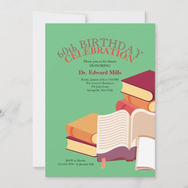 Convite de Pilha de Livros (Frente)