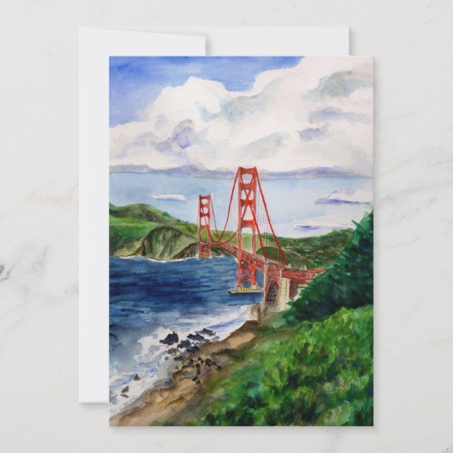 Convite de pintura de ponte de portão de ouro (Frente)