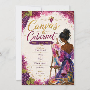 Convite de Pintura e Bebida Canva & Cabernet