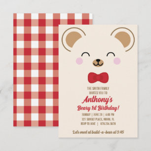 Convite de Piquenique do Ursinho Teddy para QUALQU