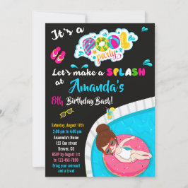 Convite de Piscina de convite de aniversário de Wa