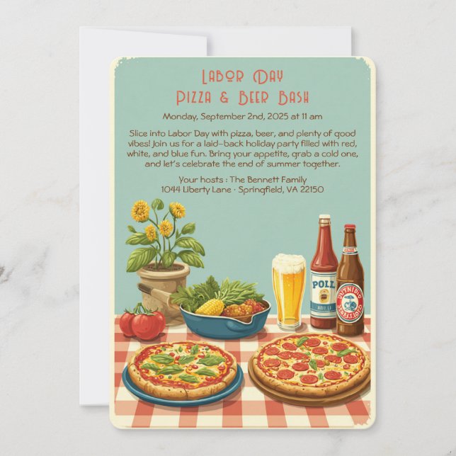 Convite de Pizza e Cerveja no Dia do Trabalho – Pa (Frente)