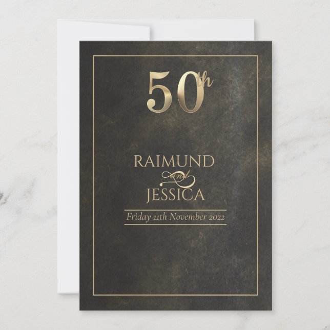 Convite de Pó de Ouro de 50º Aniversário (Frente)