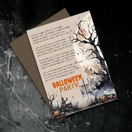 Convite de Poema de Festa Louca do Halloween