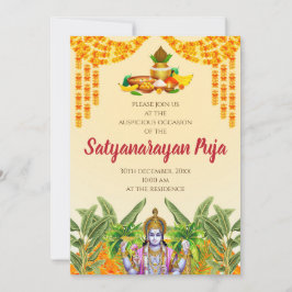 Convite de pooja indiana Satyanarayan katha