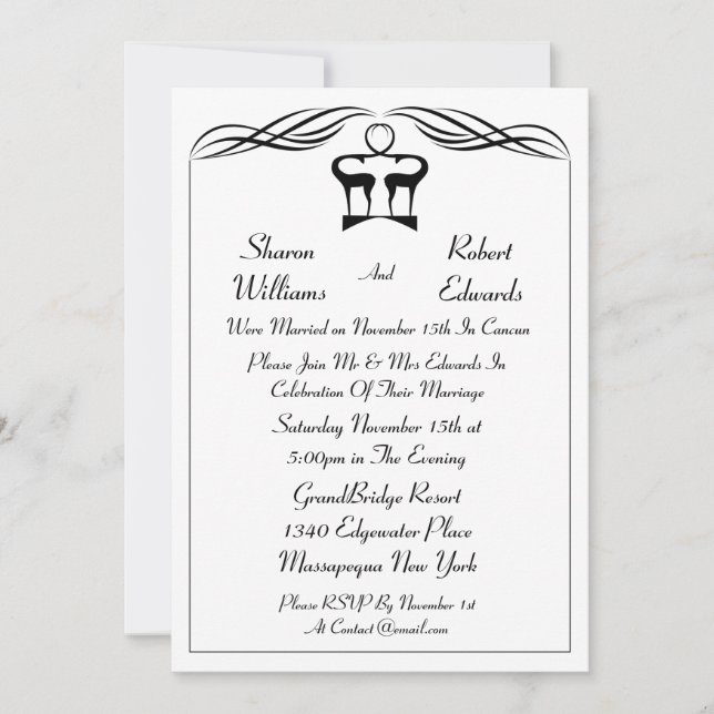 Convite de Pós-Casamento Buck And Doe (Frente)