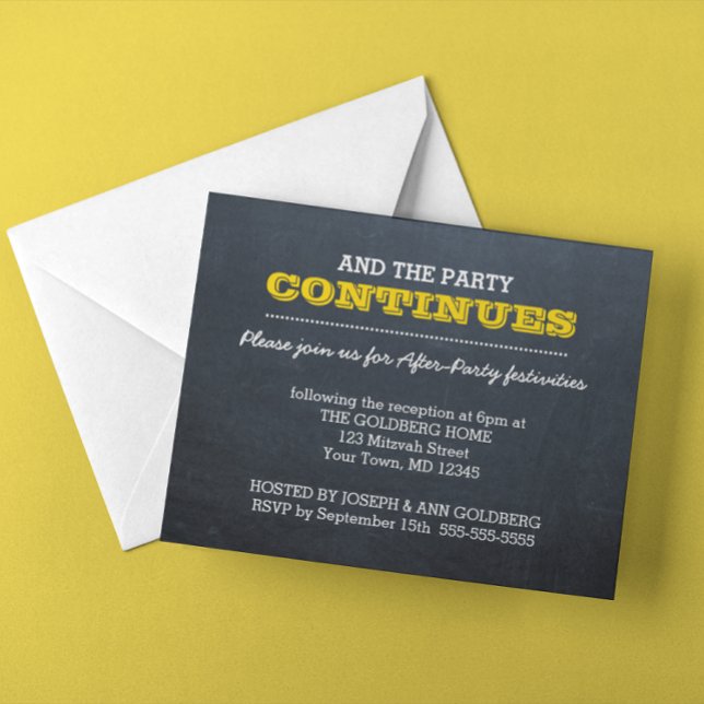 Convite de Pós-Festa Chalkboard Gold (Criador carregado)