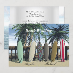 Convite de Pranchas de Surf para Casamento na Prai