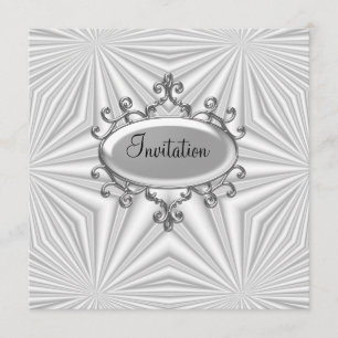 Convite de Prata e Branco para Qualquer Ocasião